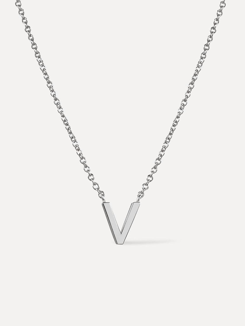Silver Initial Necklace - Letter Necklace