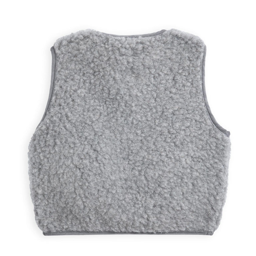 children's merino wool vest - stone grey