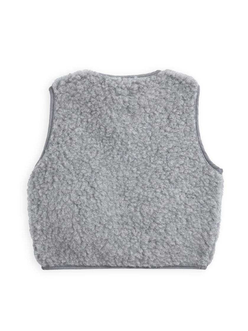 children's merino wool vest - stone grey