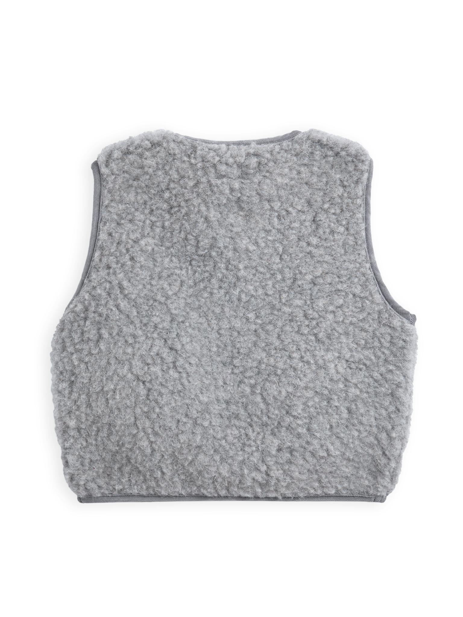children's merino wool vest - stone grey