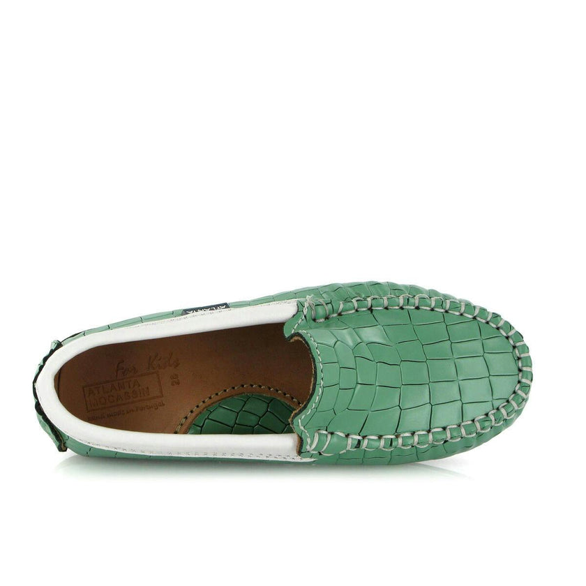 Plain Moccasins In Leather, Green