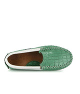 Plain Moccasins In Leather, Green