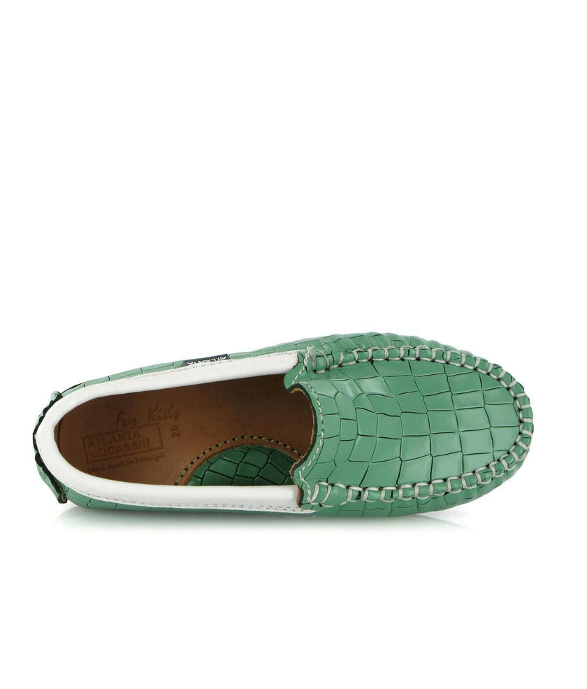 Plain Moccasins In Leather, Green