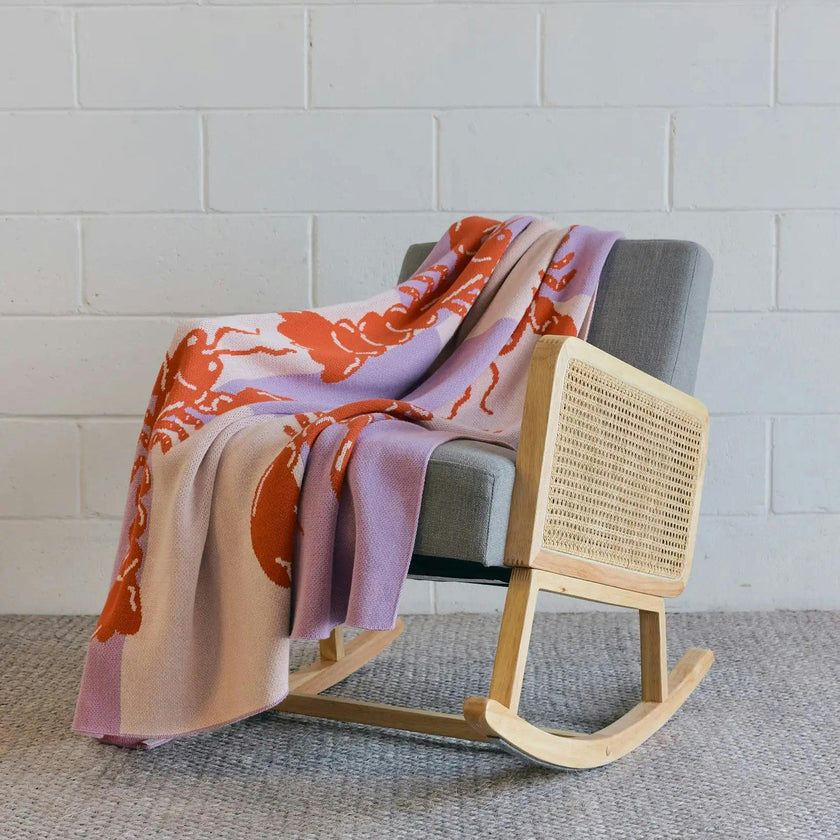 Lobster Tile Knit Blanket