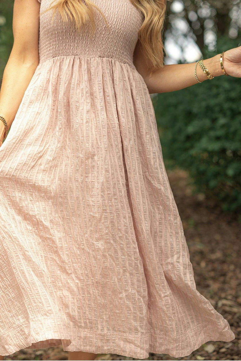 Hattie Dress in Pink Stripes