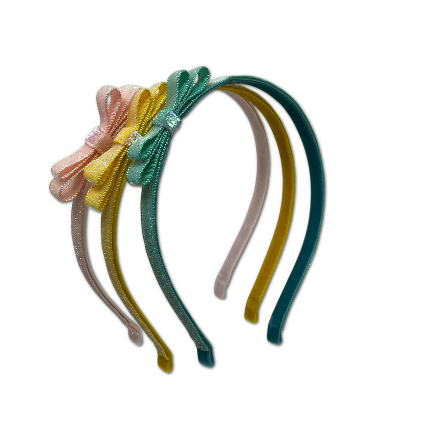 Glitter Velvet Headbands Trio Set