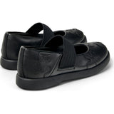 Kids Duet Twins Leather Elastic Strap Mary Jane Shoes, Black