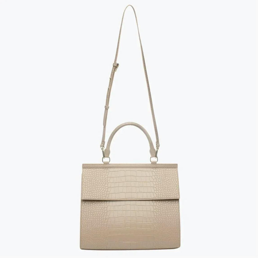 Large, Insulated, Chic Lunchbox, Cream Croc