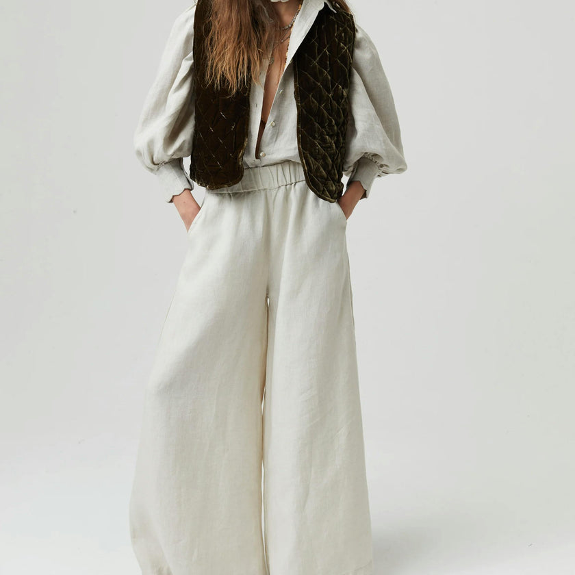 Cape Linen Pants - Natural
