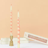 Pink Swirl Taper Candles