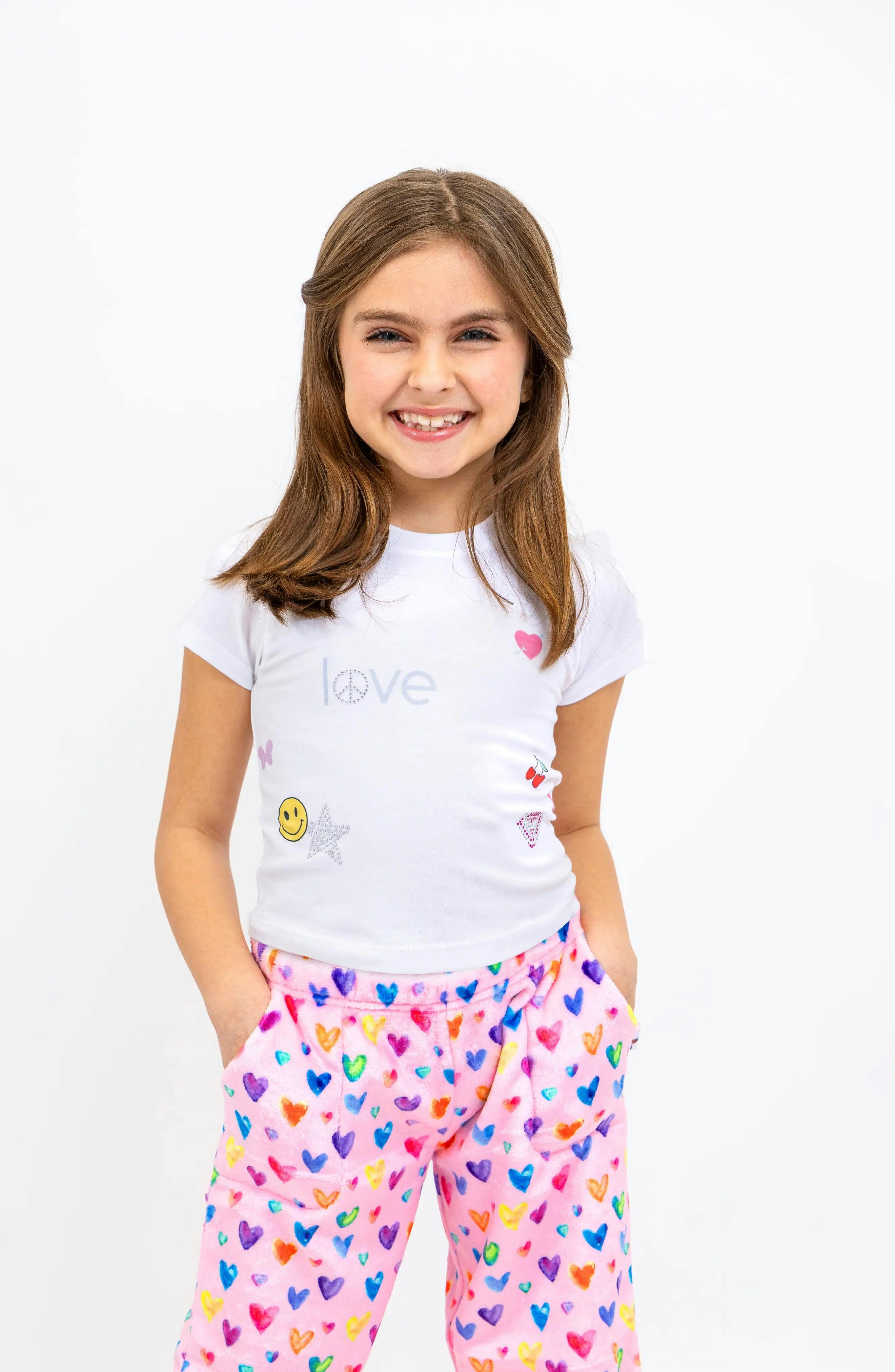 Love Embroidery Detail Short Sleeve T-Shirt