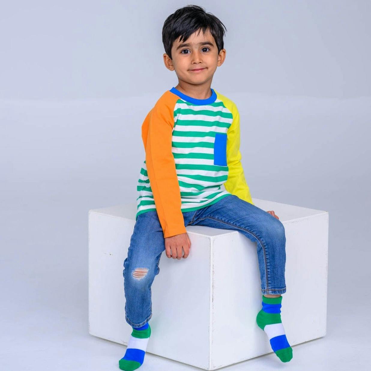 Long Sleeve Multicolor Raglan T-Shirt