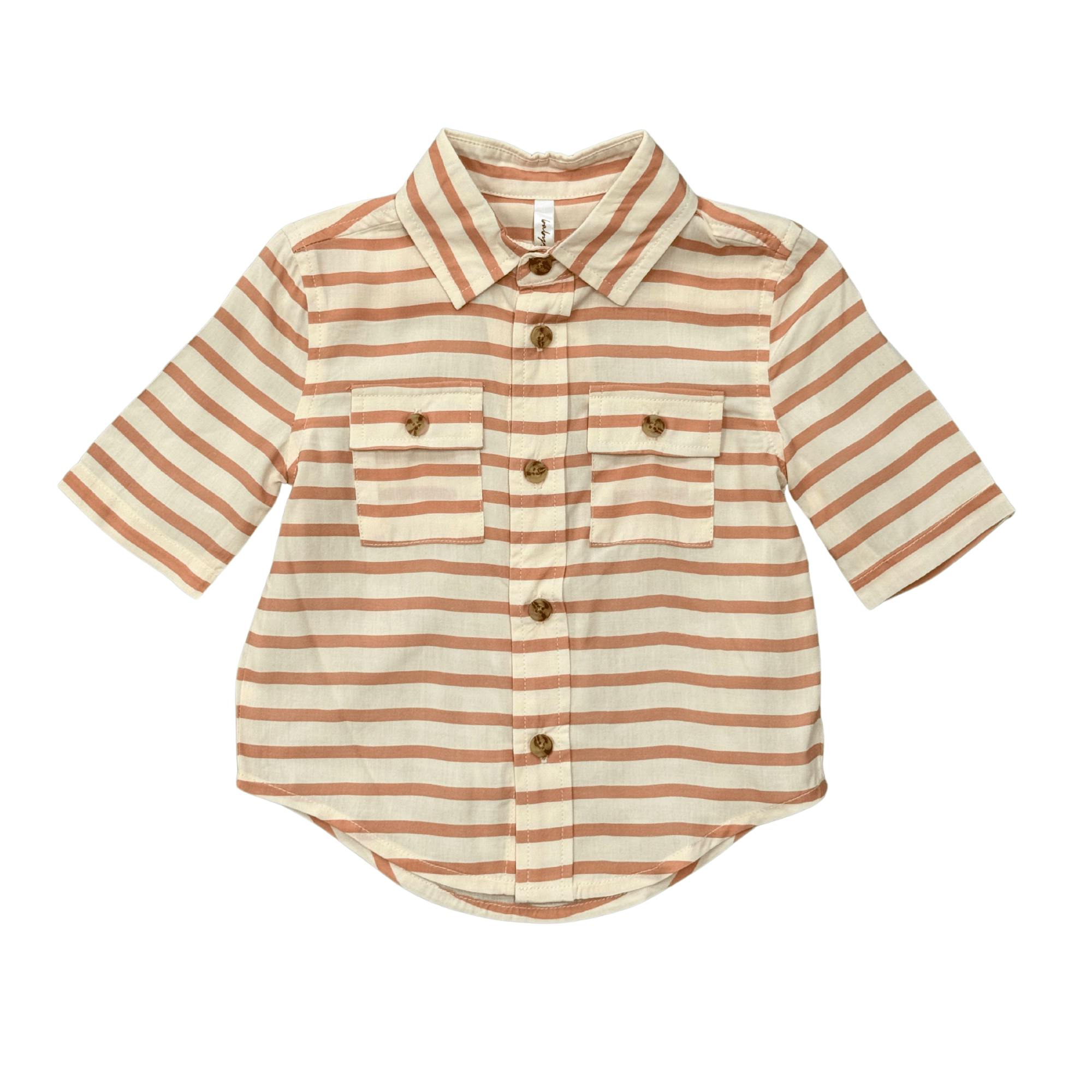 Boys Utility Shirt in Maple Stripe