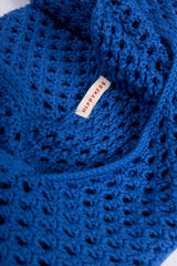 organic cotton crochete bag - indigo flower