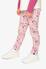 Printed Leggings Pink Printed Daisies
