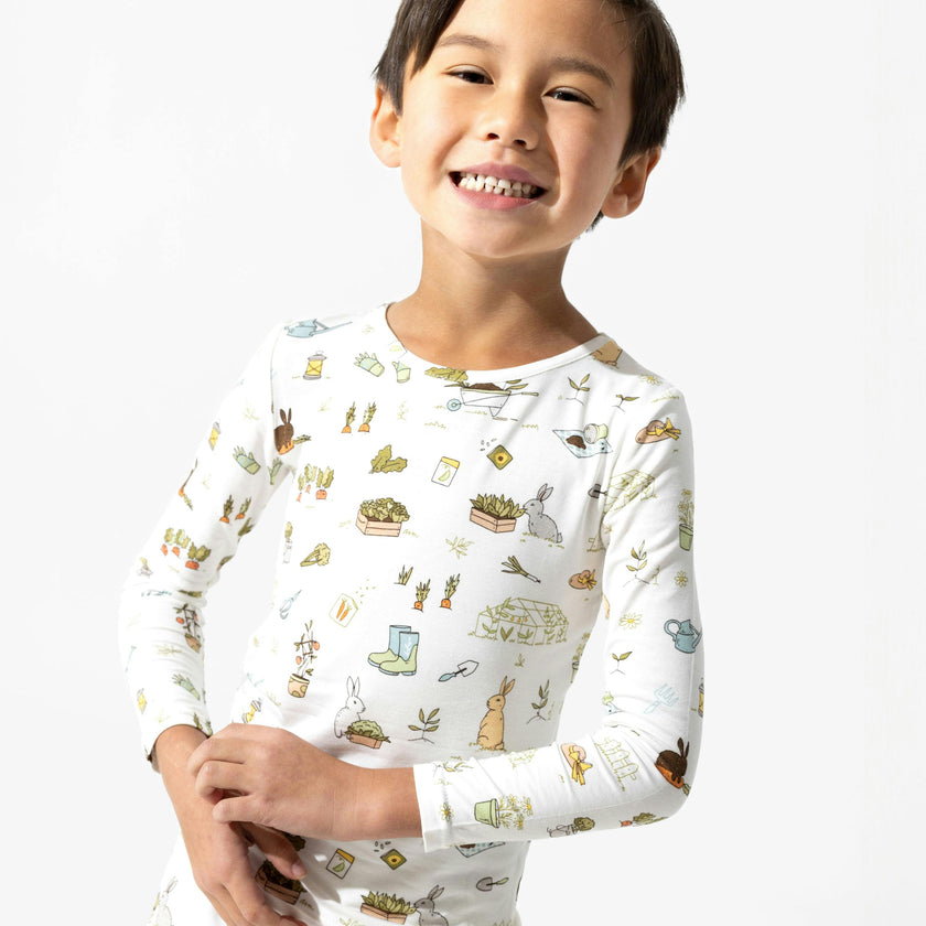 Bunny Garden Bamboo Kids Pajamas