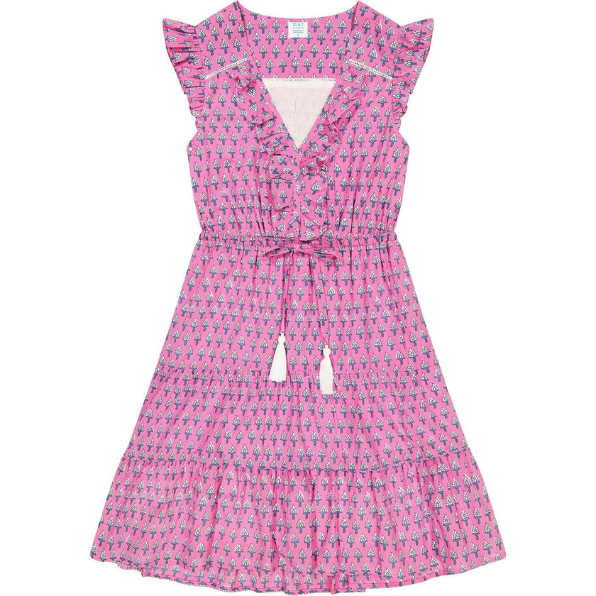Women's Giselle Booti V-Neck Ruffle Sleeve Mini Dress, Pink