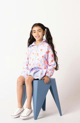 Max Reversible Rain Jacket Windbreaker, Hibiscus