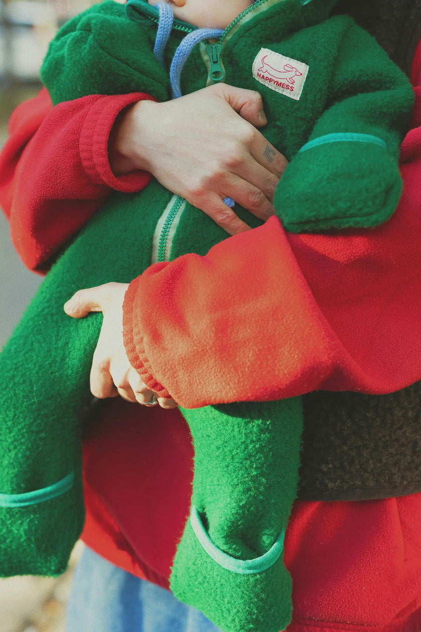 children's merino wool overall - forest green