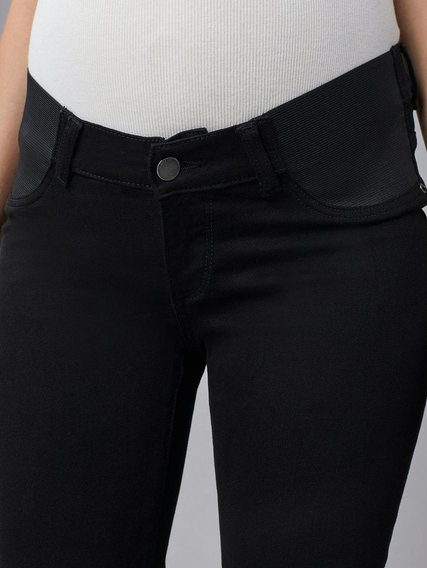 Patti Straight Maternity Vintage Jeans | Black Peached Raw