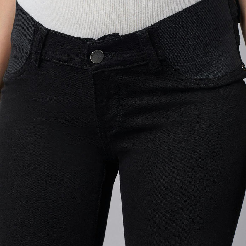 Patti Straight Maternity Vintage Jeans | Black Peached Raw