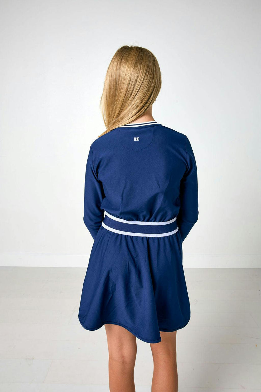 navy long sleeve club dress