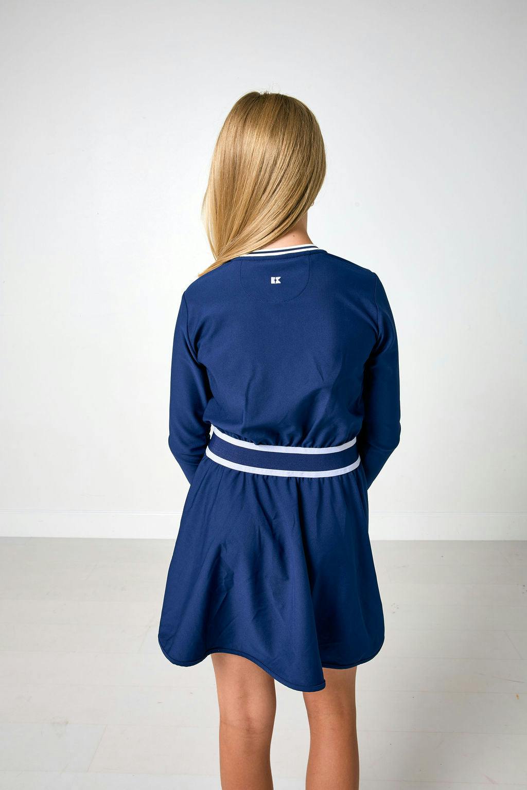 navy long sleeve club dress