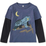 Decorated Layered Tee, Blue
