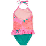 Peplum One-Piece Swimsuit, Pink