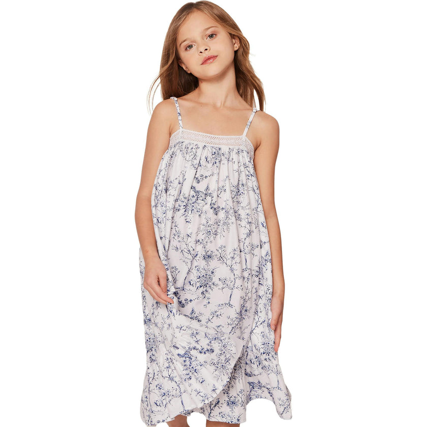 Girl's Twill Lily Nightgown in Timeless Toile