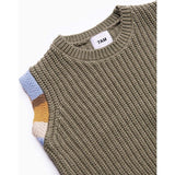 Chunky Ribbed Knit Crew Neck Sleeveless Wide Boxy Fit Tank Top