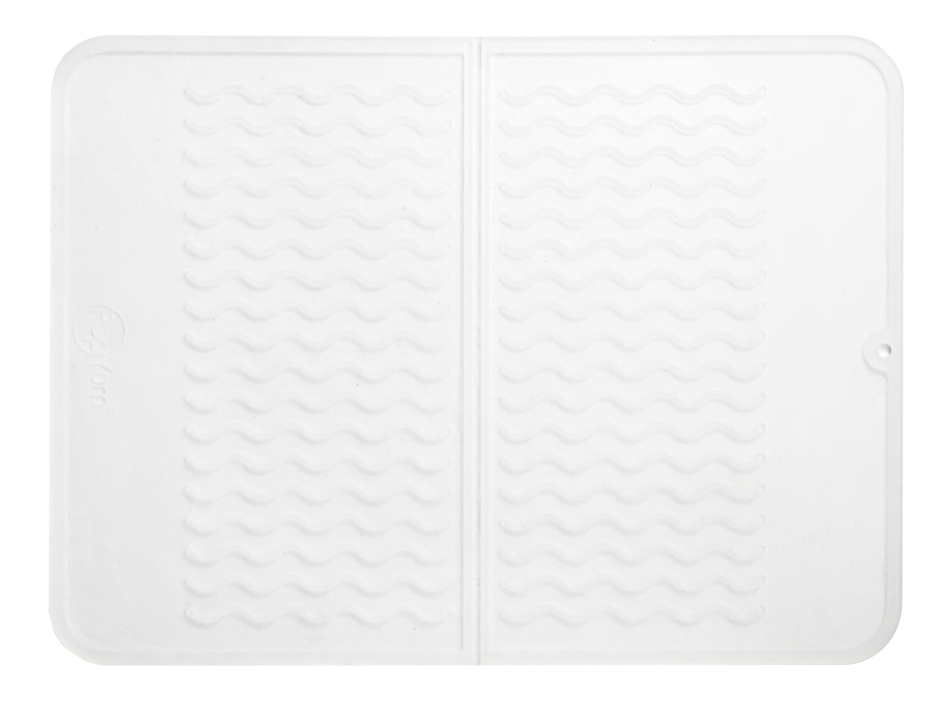 PopYum Silicone Drying Mat (12x16 in, 30x40 cm), Clear-Frosted