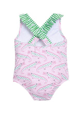 Ruffled One Piece Swimsuit - Pink Alligator Alley