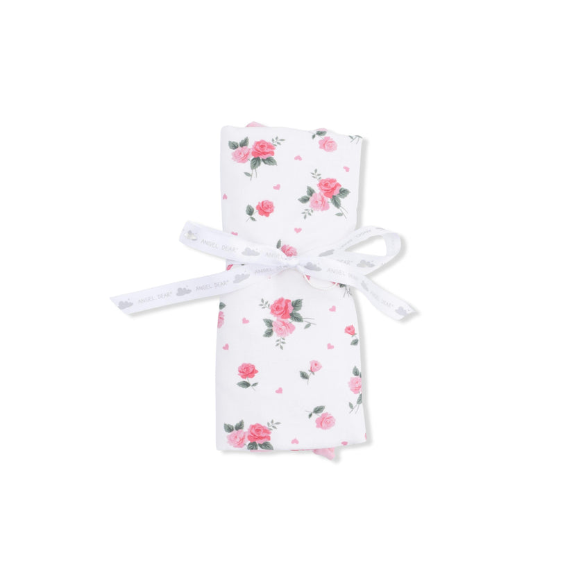 Pink Rosettes - Ruffle Burp Cloth