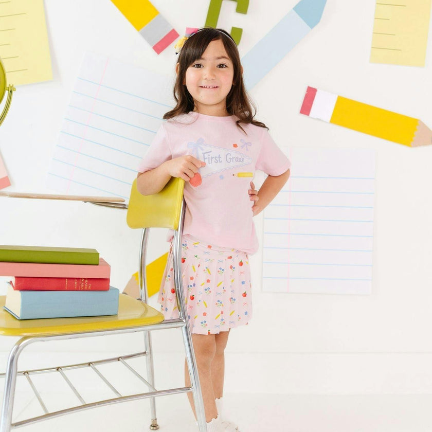 First Grade Bow Pennant Short Sleeve T-Shirt