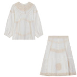 Woven Lace 2Pc Set Off White
