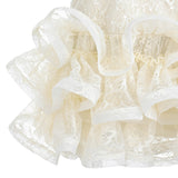Cream Yelena Lace Ruffle Dress