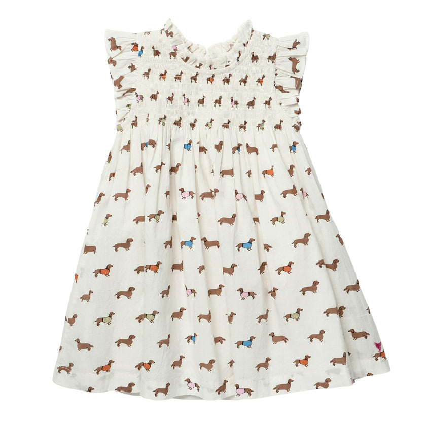 Girls Stevie Dress - Dachshunds in Sweaters