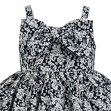 Blue Danica Floral Bow-Front Dress