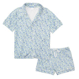 Birth Flowers Women’s Button Front Polo Short Pajama Set