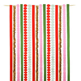 Packed Party Holiday Hues Crepe Paper Streamer Backdrop Kit - 6 Colors of 72-Inch Crepe Paper Rolls with 60-Inch Gold Satin Ribbon for Holiday Photo Walls