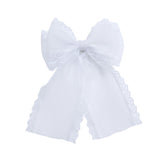 White Lace Bow Hair Clip