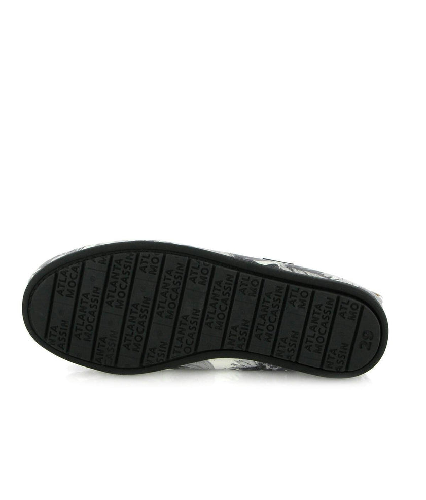 Penny 032 Walker Moccasins, Grey Flowers Printed Leather