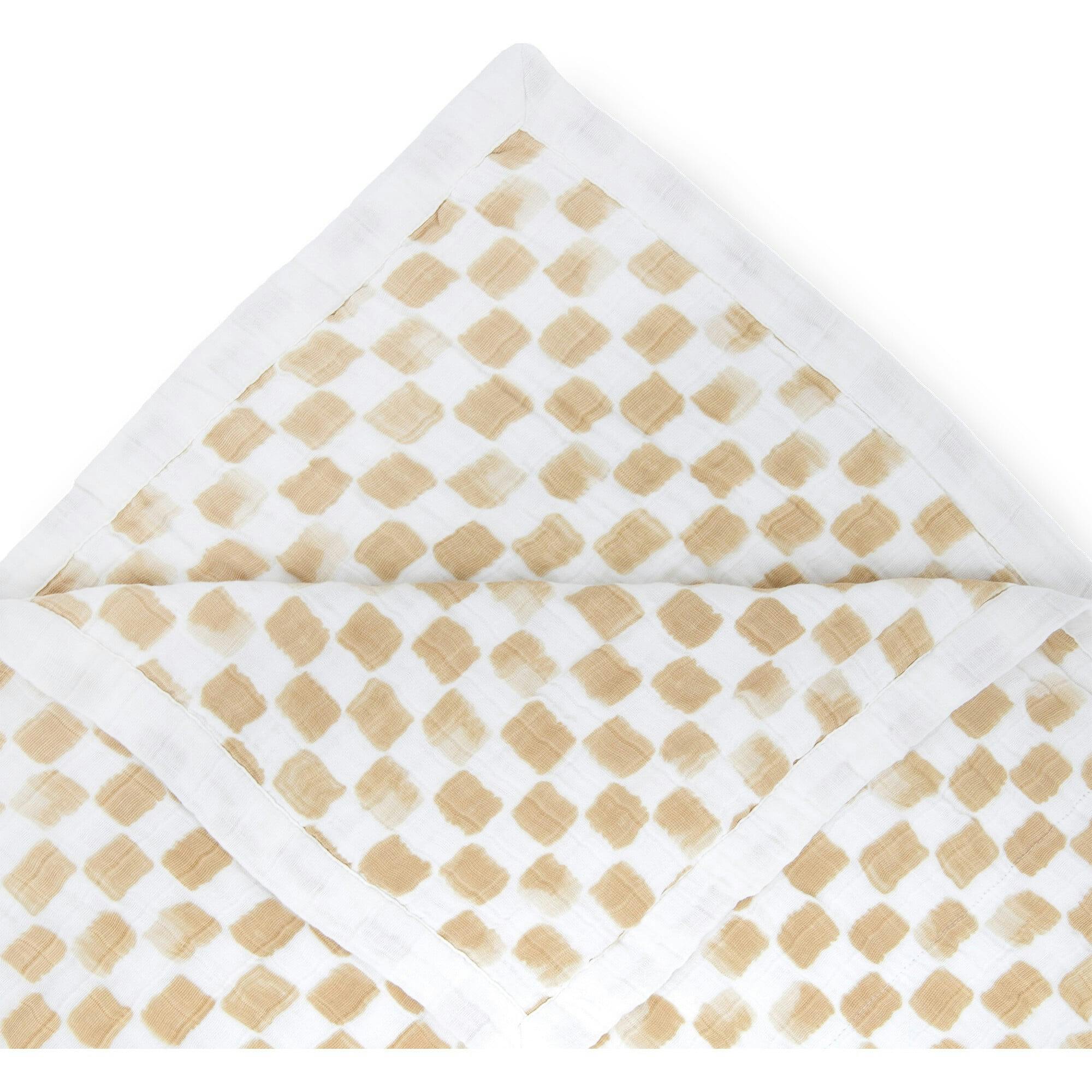 Cotton Muslin Quilted Throw - Adobe Checker