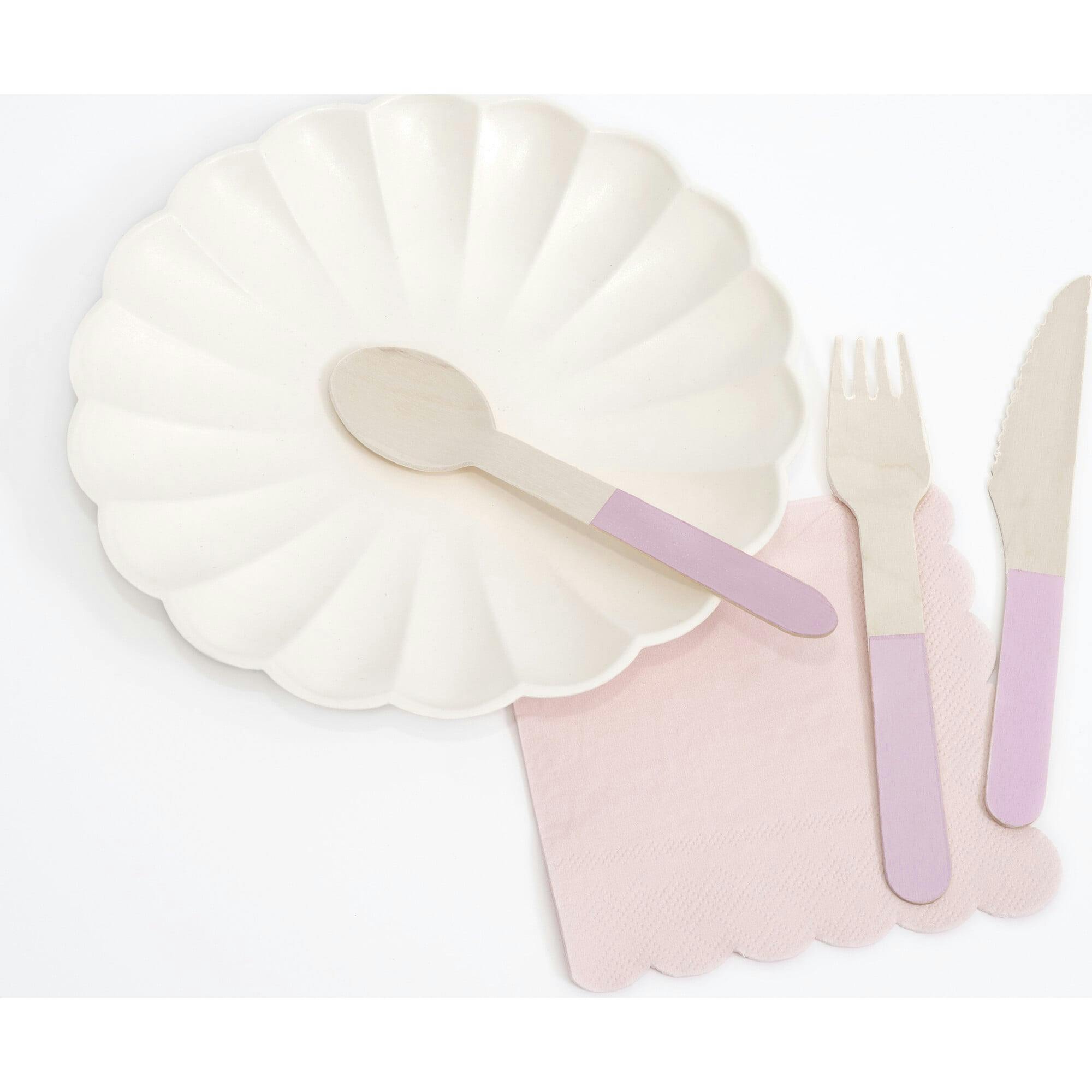 Soft Pink Wooden Cutlery Set