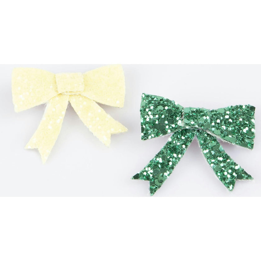 Glitter Bow Hair Clips
