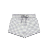 boys dove grey gingham boardie