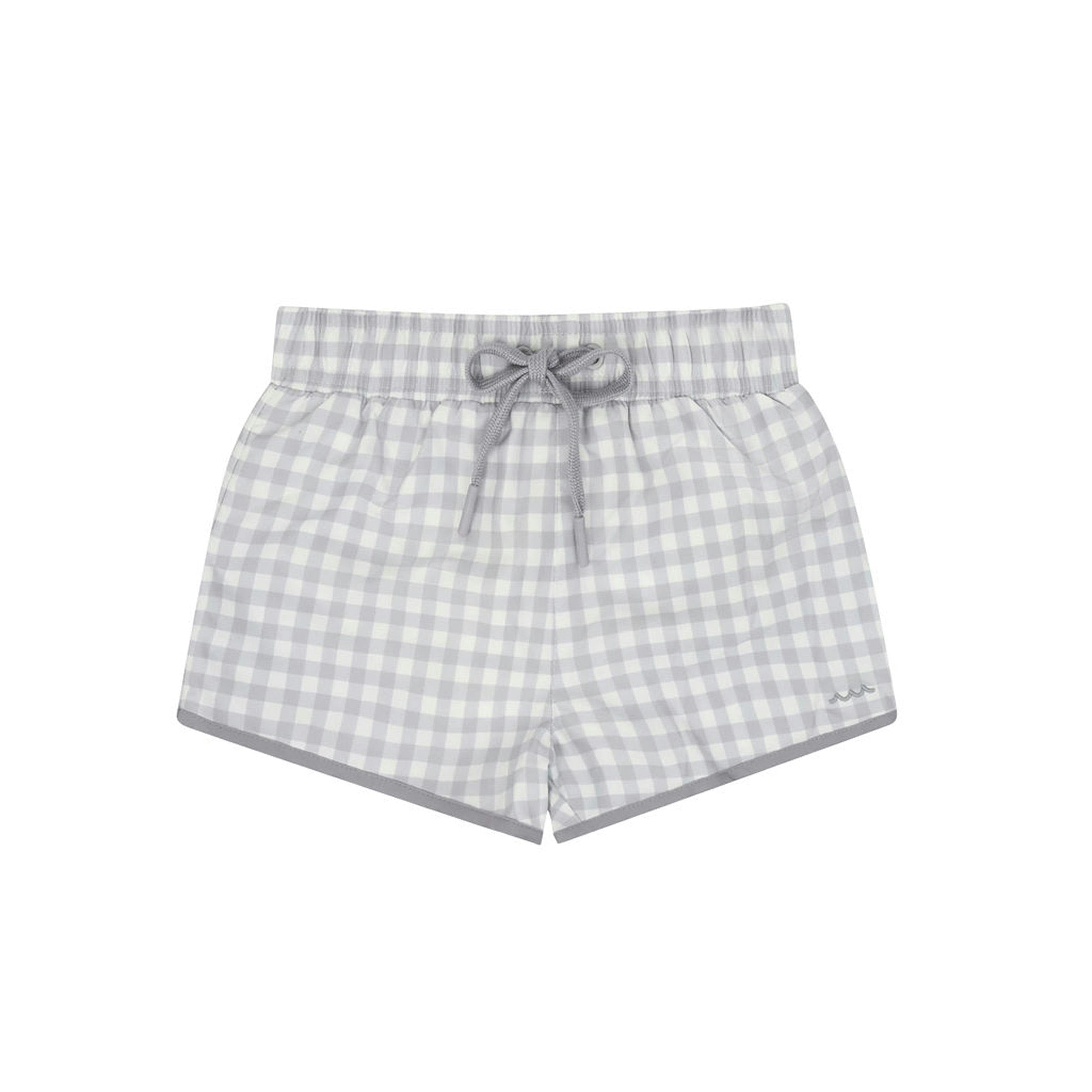 boys dove grey gingham boardie