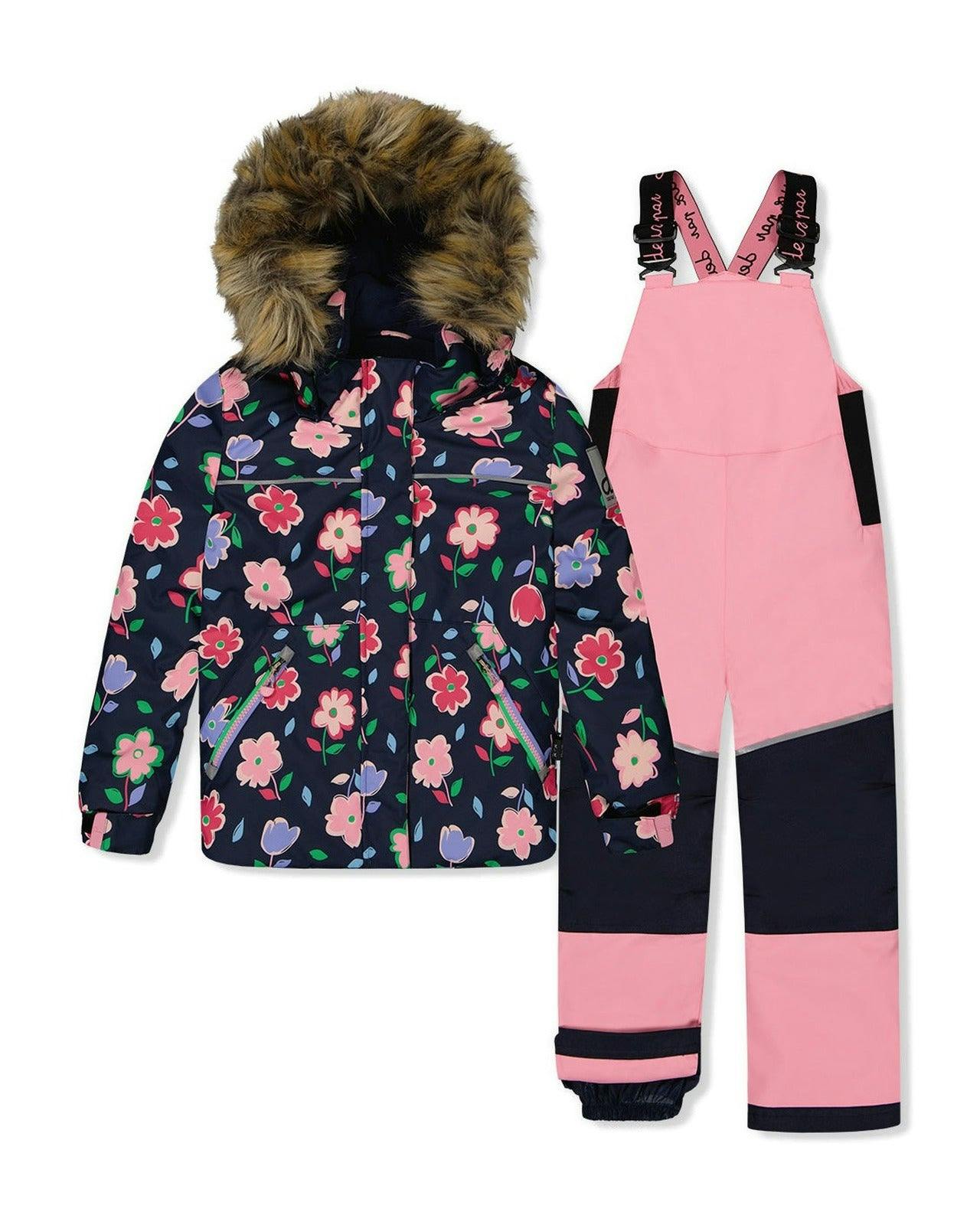 Two Piece Discover Snowsuit Blue Floral Print