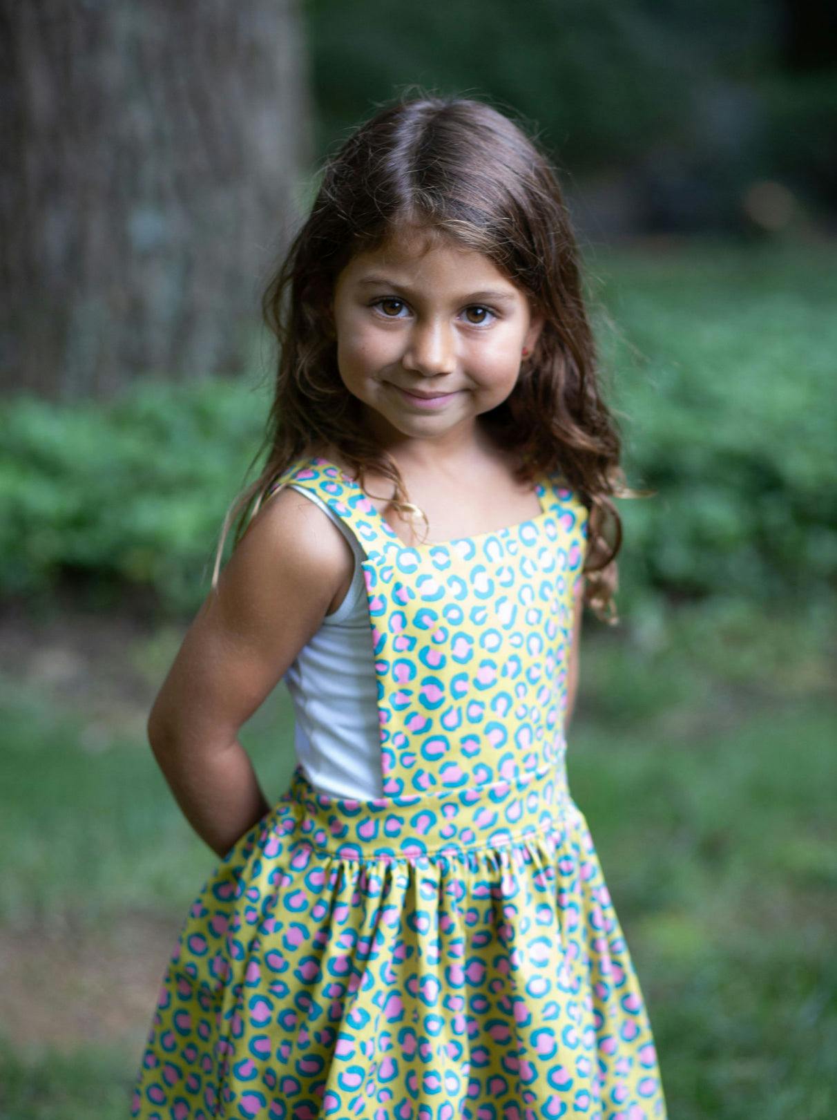 Pinafore Dress in Cheetah